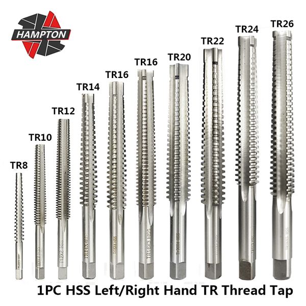 

hampton 1pc tr8-tr26 trapezoidal thread tap for metal left/right hand screw tap drill bit high speed steel machine plug