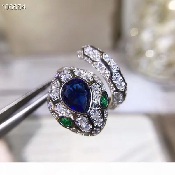 

wholesale designer new fashion cz diamonds animal punk snake ring 18k white gold plated party jewelry for women, Golden;silver