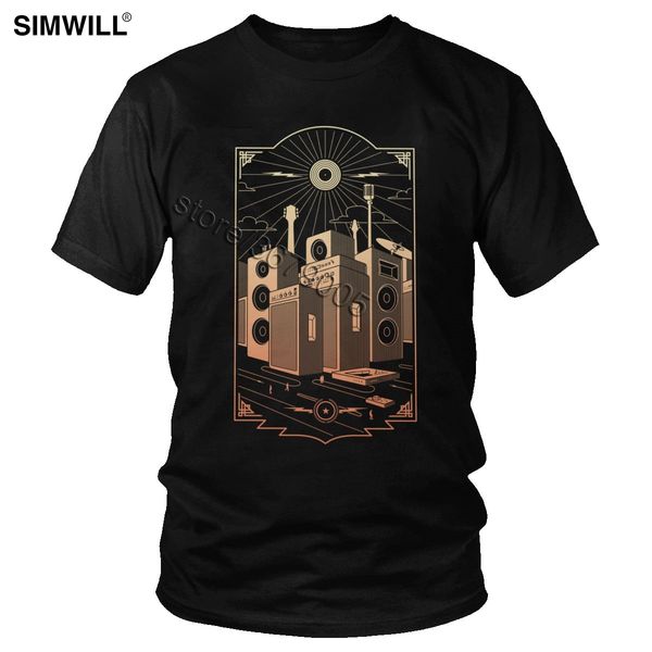 

vintage sound city tee мужчины хлопок музыка громкоговоритель cabinet рубашка с коротким рукавом o-образным вырезом футболка классическая ма