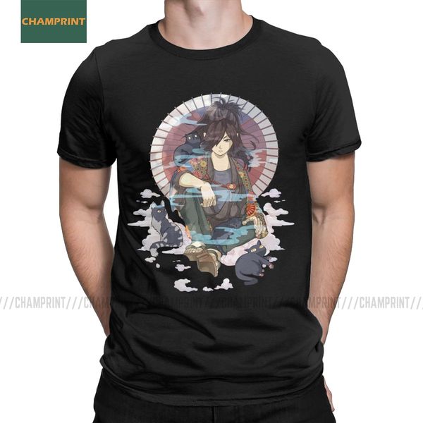 

свободное dororo t-shirt для мужчин хлопка футболки anime manga hyakkimaru япония отаку самурайский меч наруто demon коротким рукавом тис