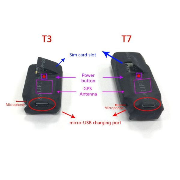 

t3 t7 mini gps tracker sos real-time call voice tracking web app for children pets vehicle car motorcycle locator