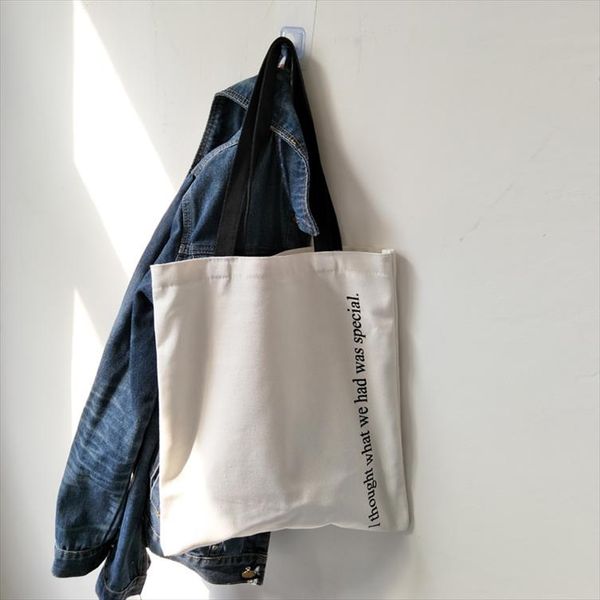

fashion abstract letters women canvas handbags 2020 new female students school bags casual zipper soft shoulder bags