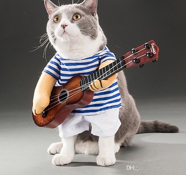 

pet гитара костюм - собака костюм забавный кот одежда собаки кошки супер смешные сумасшедшие гитарист стиль pet одежда лучший подарок для ha