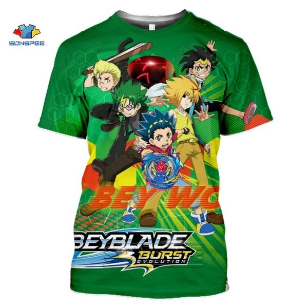 

beyblade burst evolution anime summer men homme 3d print shirts humor plus size funny men clothing