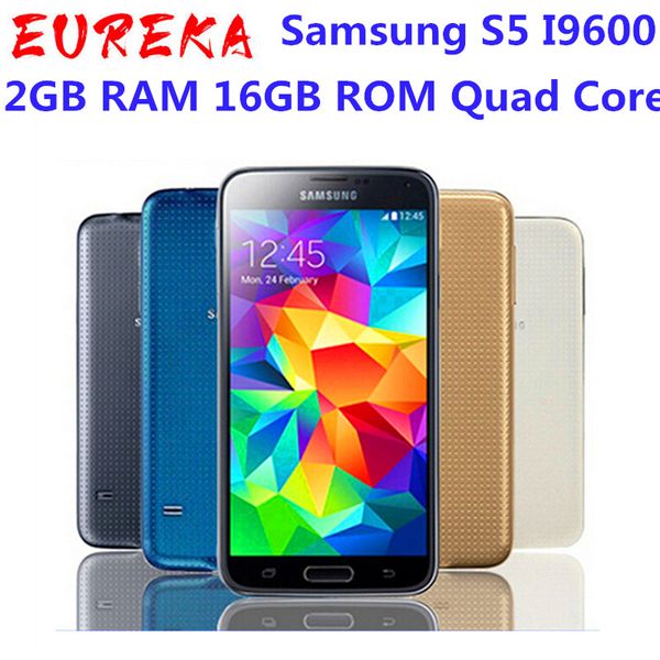 Original entsperrtes Samsung S5 I9600 G900F G900A G900H 5,1 Zoll 2 GB RAM 16 GB ROM Quad Core 3G4G 16 MP GPS generalüberholtes Mobiltelefon