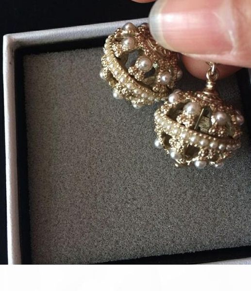 

2018 fashion brand earrings designer drop round ball earrings for women jewelry brand earrings with flannel bags for jewelry gift, Silver