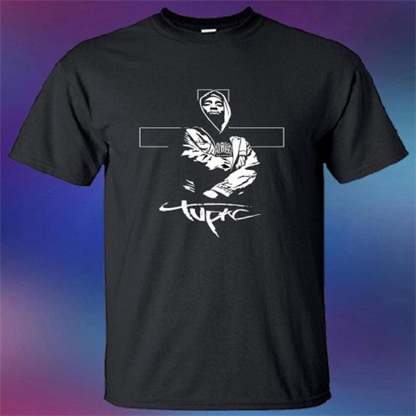 

2019 summer tee shirt new 2 pac shakur rap hip hop famous rapper men's black t-shirt size s-3xl cotton t-shirt