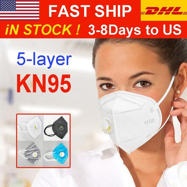 

Free DHL Ship indivi KN95 Face Masks With Breathing Valve Disposable Fabric Dustproof Windproof Respirator Anti-Fog Dust-proof Outdoor Mask