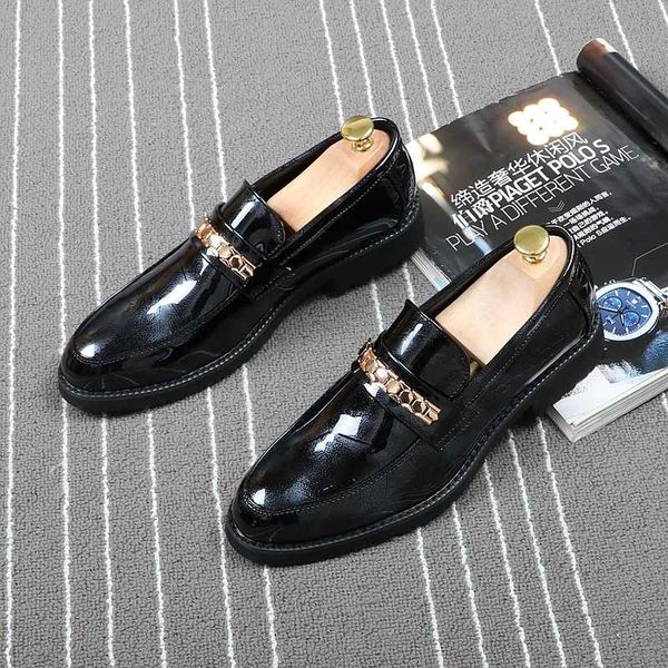 

italian style men's dress shoes patent leather luxury fashion formal wedding party shoes men formal oxford zapatos hombre, Black
