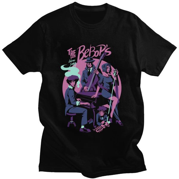 

новизна space cowboy bebop t shirt мужчины с коротким рукавом хлопок ковбоя bebops клуб футболки аниме spike японская манга tee tops