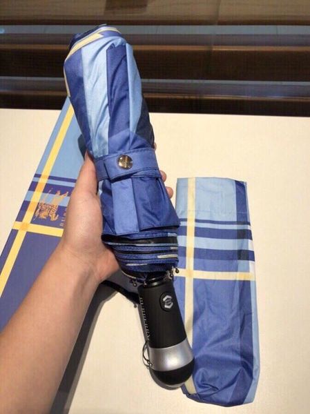 

2020 designer umbrellas for men women printed umbrella portable windproof folding umbrella short handle unbrella for sun with box 7, Black