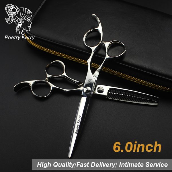 

hair scissors 6 inch professional set, straight and thinning care & styling