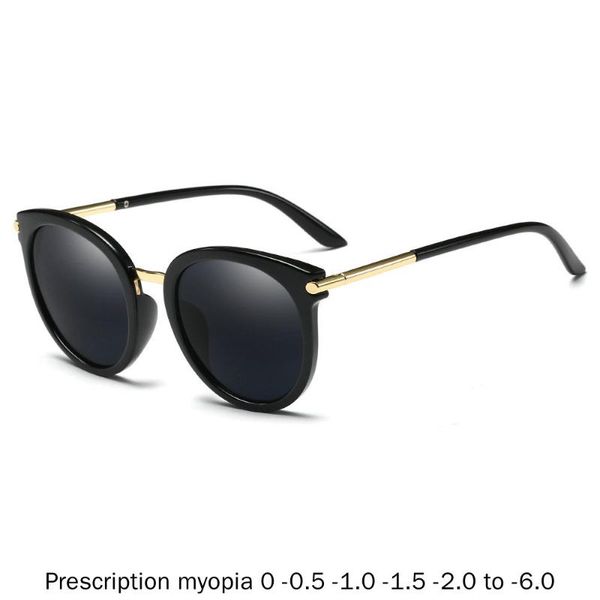 

mincl / fashion female round polarized sunglasses women luxury driving myopia eyeglasses female myopia eyewear with box nx, White;black