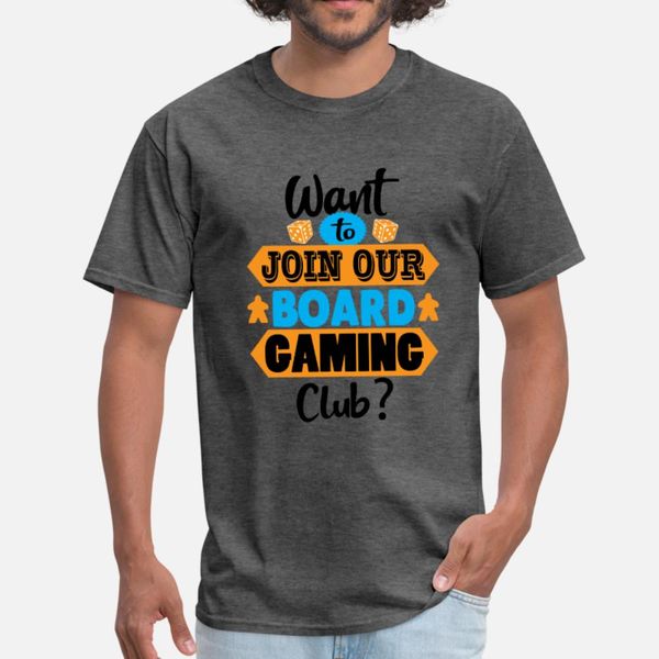 

want to join our board gaming club t shirt men character cotton round collar basic solid loose casual spring autumn standard shirt