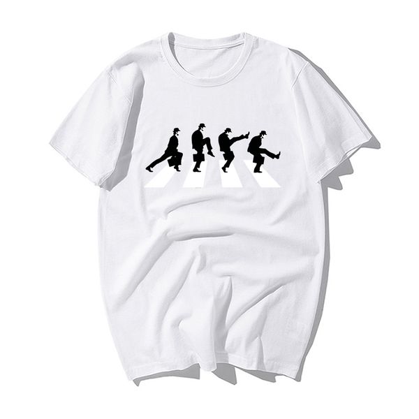 

смешные abbey ходит печати tshirt мужчины мода музыка punk rock tshirts лето хлопка с коротким рукавом футболки hip hop топы streetwear