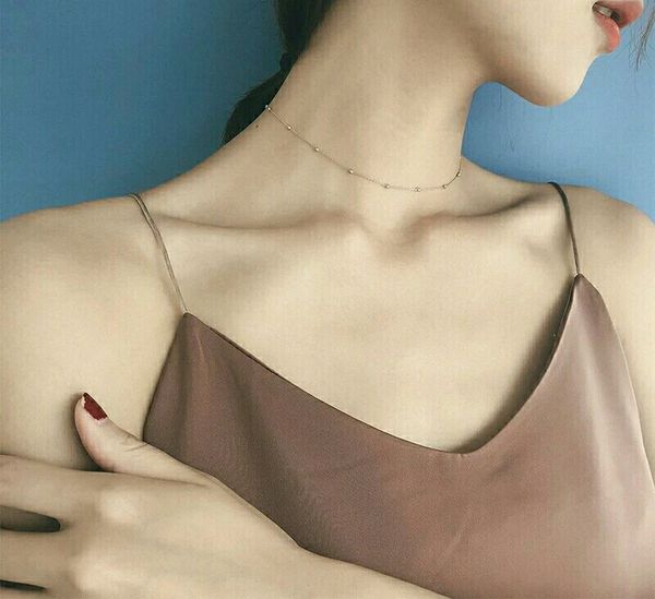 

girls'simple, retro, short rose gold necklace jewelry, Silver