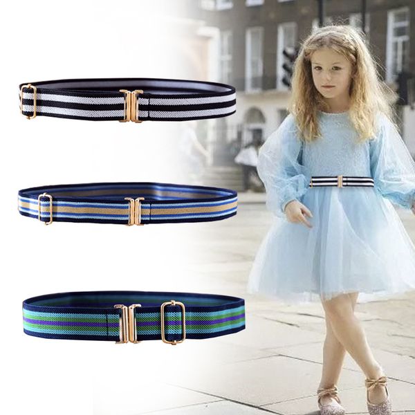

child buckle-elastic belt for boys girls adjustable scout training children students belt elastic width of 2.5 cm, Black;brown