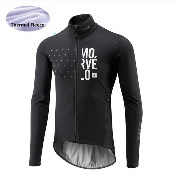 

2020 morvelo men's cycling jersey long sleeve winter thermal fleece ropa ciclismo bicycle wear bike clothing, Black;red