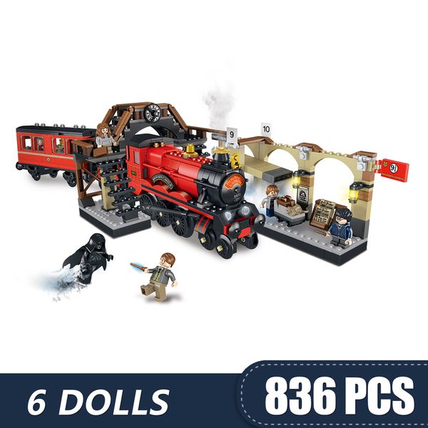 

836pcs small building blocks toys compatible with legoe hogwarts express gift for girls boys children diy