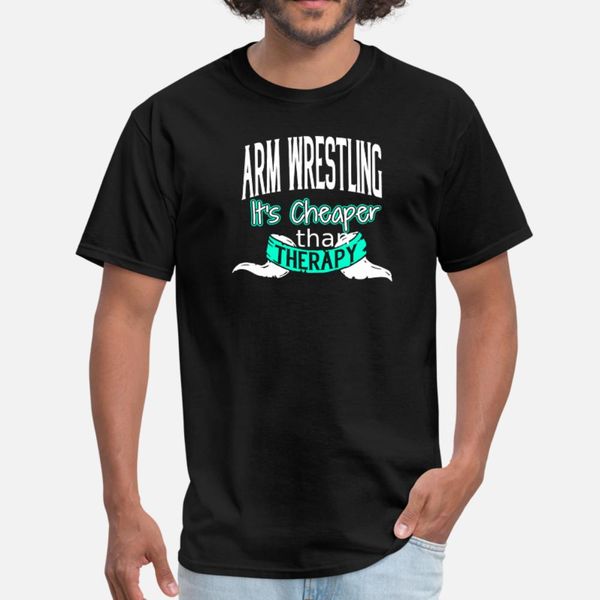 

arm wrestling t shirt men print short sleeve crew neck standard graphic casual spring autumn unique shirt