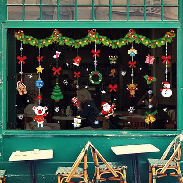 

Popular Design Colorful Christmas Gift Wall Sticker Home Store Showcase Celebration Window Door Decoration Stickers