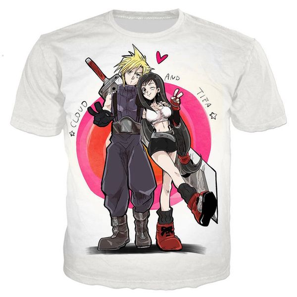 

anime final fantasy vii 3d print shirts anime plus size horror men clothing