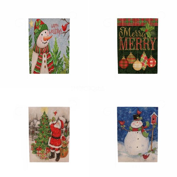 

new 1pc home christmas party ornament decoration hanging flag snowman banner cartoon muti-color christmas paper bunting red#603