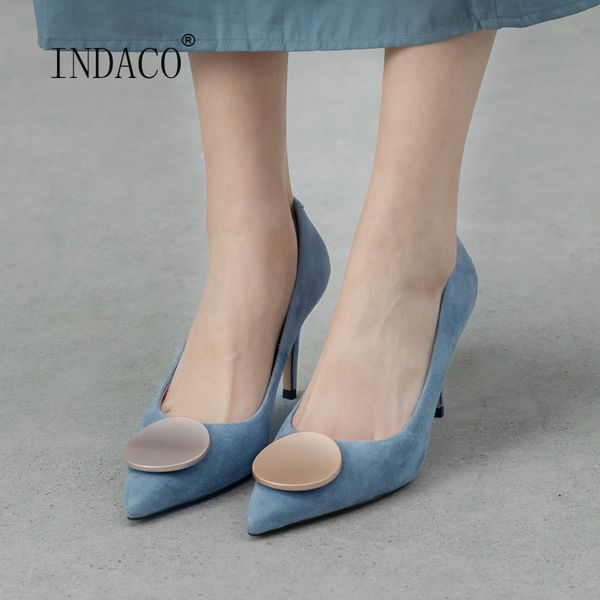 

blue heels women 2020 autumn new high heels leather shoes for women 8cm, Black