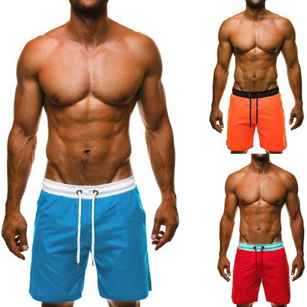 

pants beach drawstring casual mens sports shorts holiday swimming trunks summer mens fashion knee length short, White;black