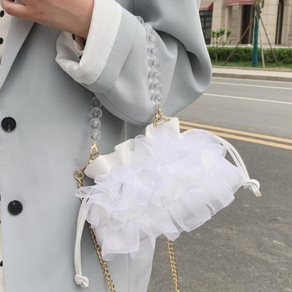 

elegant female beaded tote bag 2020 summer new quality women's designer handbag chain shoulder messenger bag cute travel