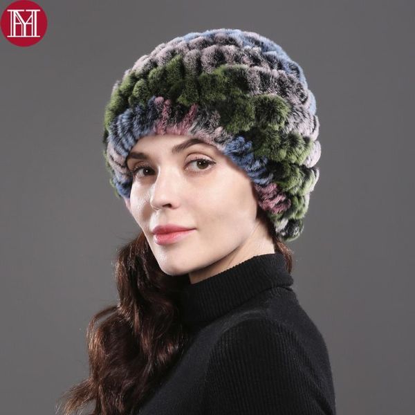 

lady winter natural real rex fur hat girl 100% real rex fur cap women warm soft genuine beanies ing, Blue;gray