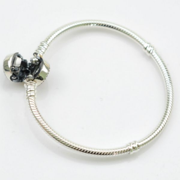 

edell authentic 925 sterling silver heart chain charm bracelets fits pandora bracelets for women original diy jewelry pulseira1, Black