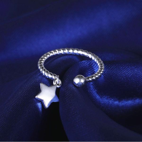 

2020 корейские моды пентаграммы кисточки регулируемые кольца для женщин нового дизайна пальца кольца звезды формы женщин ювелирных изделий, Golden;silver