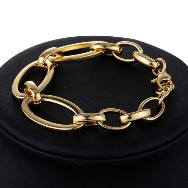 

trendy 15mm womens bracelet girls oval link chain stainless steel bracelet gift jewelry dlkb436, Black