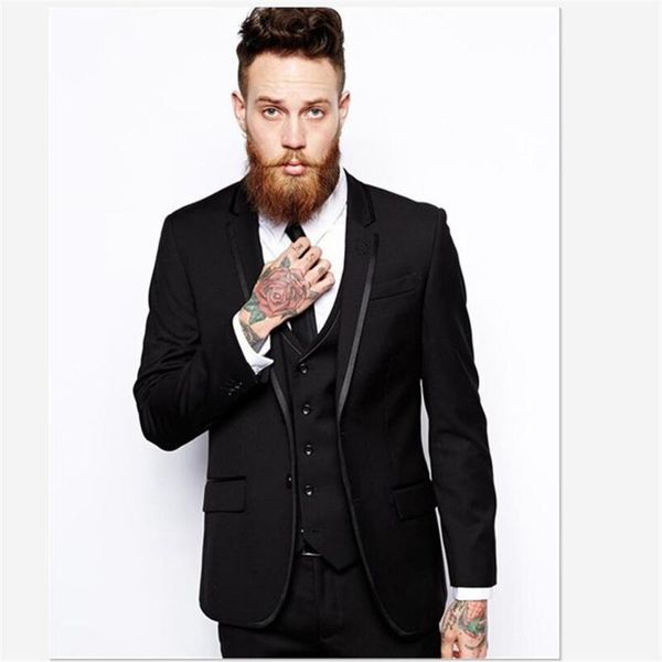 

men suit mucielee terno masculino blazer masculino men prom suits wedding 3 pieces (jacket+pants+vest) ternos, White;black