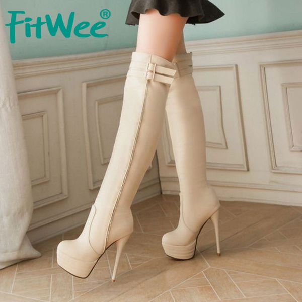 

размер 31-46 женщина высокого каблука over knee ботинок zipper зима теплой плюшевой knight long загрузочной мода botas feminina обувь обувь, Black