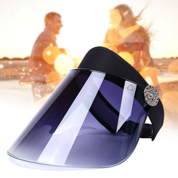 

plastic visor sun hat adjustable sports sunvisor outdoor summer cap j55, Blue;gray