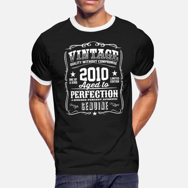 

vintage 2010 aged to perfection t shirt men character short sleeve s-xxxl pictures sunlight funny spring novelty shirt