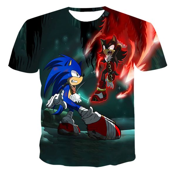 

boys cartoon sonic hedgehog blue men baby 3d print shirts horror anime kawaii men clothing