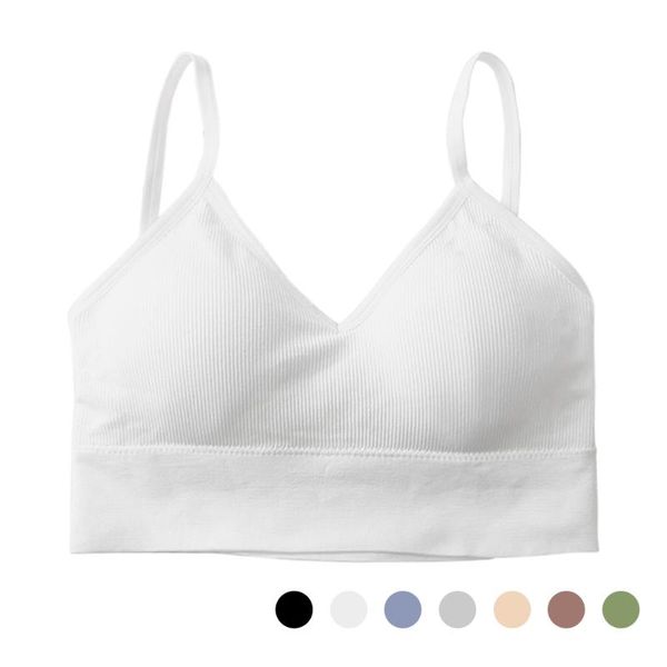 

women wirepadded yoga sports bra strappy back activewear for yoga gym workout fitness running wireless sports bra, White;black