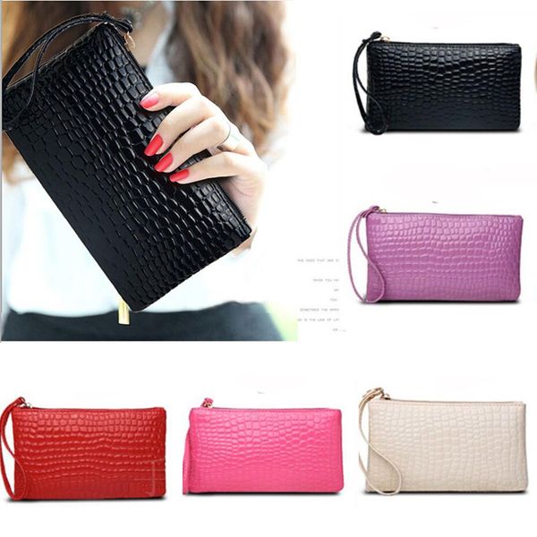 

women's purse women female evening feminina bolsa clutch crocodile iskybob envelope handbag leather bag fashion bag pu clutches uy2008, Red;black