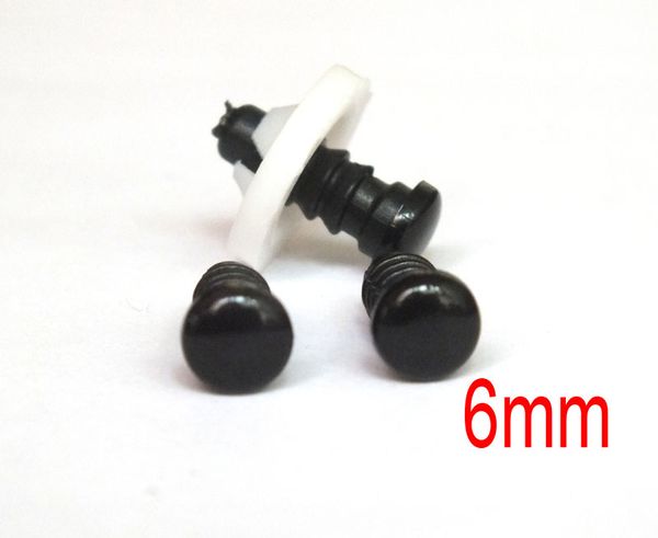 

wholesale 200pcs 6mm plastic safety crystal flat toy eyes /black doll eyes