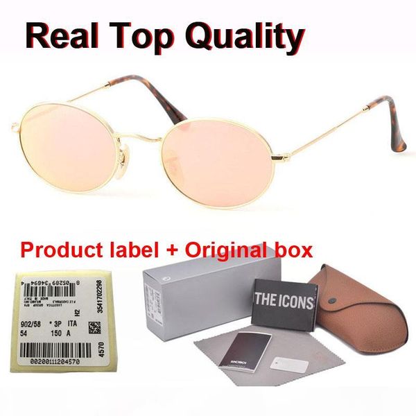 

brand designer ( glass lens ) metal frame oval sunglasses men women steampunk fashion retro sun glasses with retail box and label, White;black