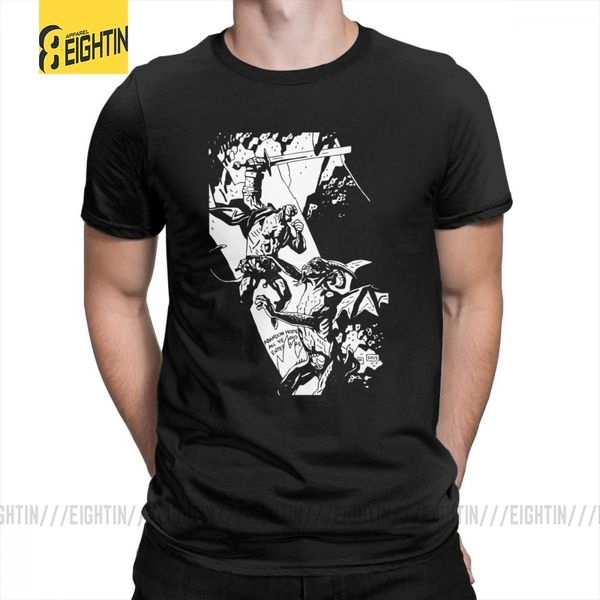 

hellboy in hell tracing tee shirts creative classic male short sleeve purified cotton t-shirt crew neck t shirts big size unique