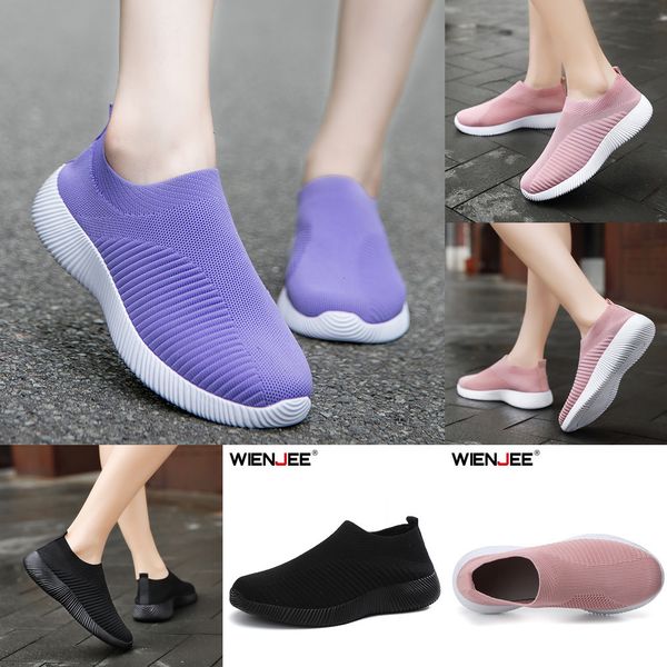 

vulcanized sneakers slip on flats shoes women loafers plus size 42 walking flat 2q6ab, Black