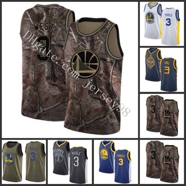 

golden state warriors men #3 jor dan poole white nba green men jersey, Black