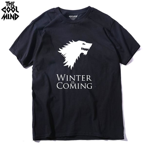 

coolmind ga0124a cotton stark men's t-shirt winter is coming men tshirt short sleeve game of thrones men t shirt