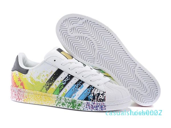 

new arrivlas 2020 designers fashion mens casual shoes superstar female flat shoes women super star lovers original shoe al01 c27, Black