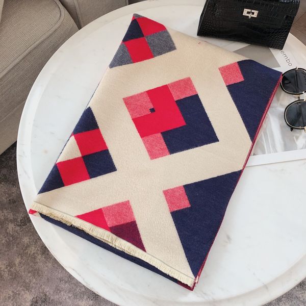 

new autumn and winter fashion ladies selling cashmere scarf multicolor plaid brand long scarf printing warmth, Blue;gray