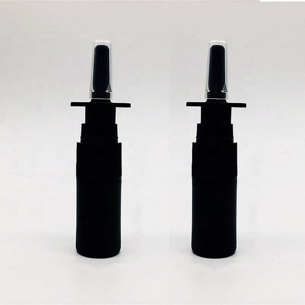 

50pcs 5ml refillable black plastic nasal spray bottle pump sprayer container vial pot for saline water wash applications